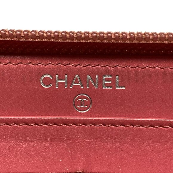 Auth CHANEL - Pink Calfskin Long Wallet - Picture 12 of 14